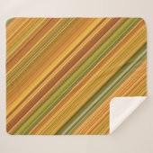 ゴールデンロッドグリーン、イエロー、オレンジストライプ色 シェルパブランケット (正面(横))