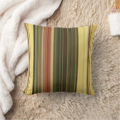ゴールデンロッドフィールズイエローアンドグリーンストライプ クッション (ブランケット)