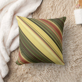 ゴールデンロッドフィールズイエローアンドグリーンストライプ クッション