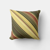 ゴールデンロッドフィールズイエローアンドグリーンストライプ クッション (正面)
