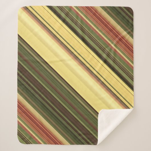 ゴールデンロッドフィールズイエローアンドグリーンストライプ シェルパブランケット (正面)