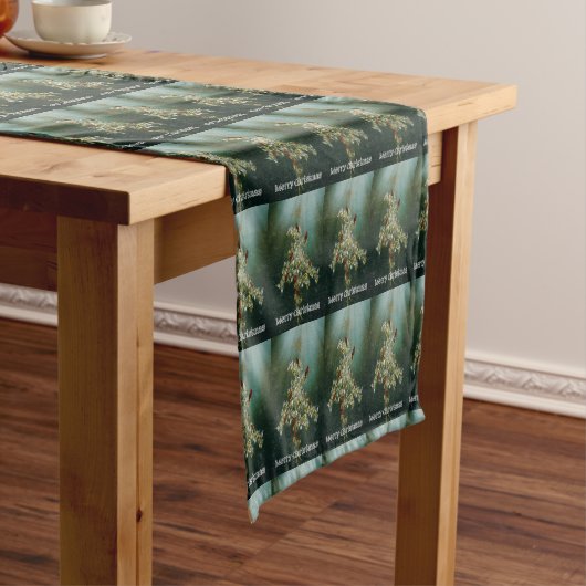 ゴールデンロッド&ソンバーズクリスマスグリーティング ショートテーブルランナー (インサイチュ)