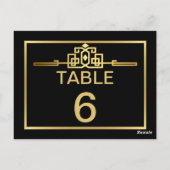 ゴールデンロマンスアールデコテーブル番号カード ポストカード (裏面)