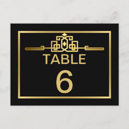 ゴールデンロマンスアールデコテーブル番号カード ポストカード