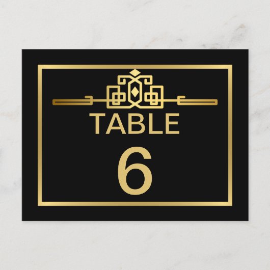 ゴールデンロマンスアールデコテーブル番号カード ポストカード (正面)