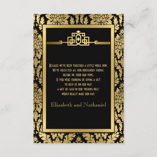 ゴールデンロマンス1920sアールデコウィッシングウェルカード エンクロージャーカード (正面)