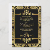 ゴールデンロマンス1920sアールデコ結婚式招待状 招待状 (正面)