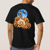 ゴールデンローズと青い満月　天体美学 Tシャツ (裏面)