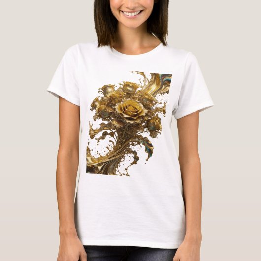 ゴールデンローズのゴールドのカスタムTシャツ Tシャツ (正面)