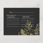 ゴールデンローズの花嫁のシャワー レシピ ポストカード (裏面)