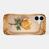 ゴールデンローズアート iPhone 16ケース (裏面横)