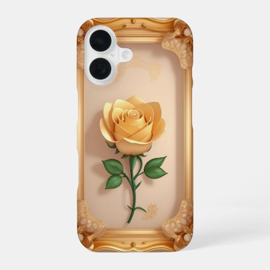 ゴールデンローズアート iPhone 16ケース (裏面)