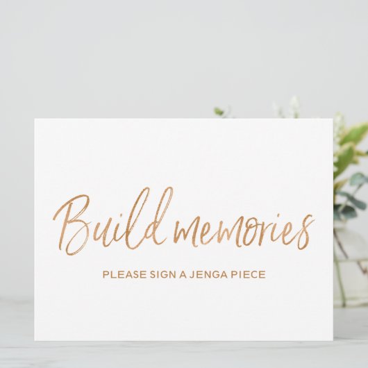 ゴールデンローズウェディング　「記憶を築く」　ジェンガサイン 招待状 (スタンド正面)