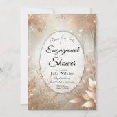 ゴールデンローズウッドエンチャントフォレスト婚約シャワー 招待状 (正面)