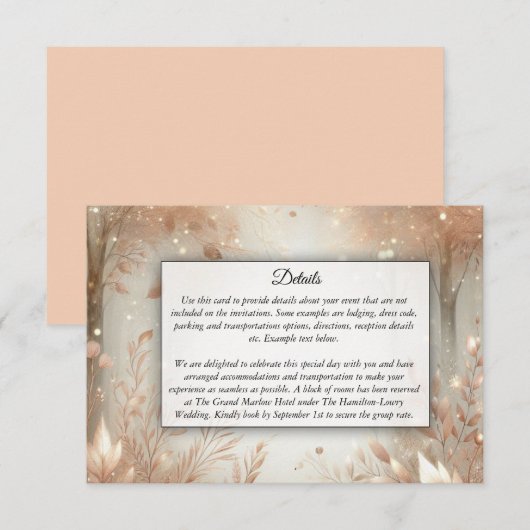 ゴールデンローズウッドエンチャント結婚ドフォレストズ エンクロージャーカード (正面/裏面)