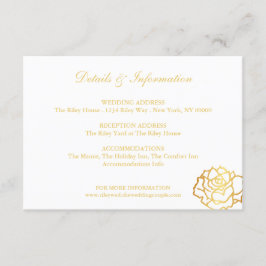 ゴールデンローズ詳細カード - ホワイト エンクロージャーカード