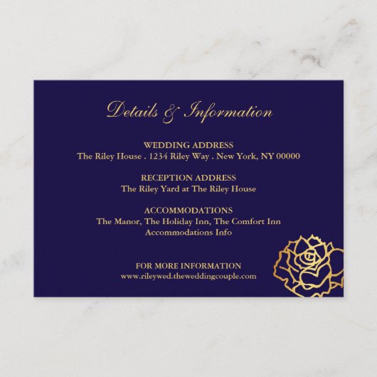 ゴールデンローズ詳細カード - 青 エンクロージャーカード (正面)