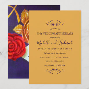 ゴールデンローズ ギフト 50周年 結婚記念日 招待状
