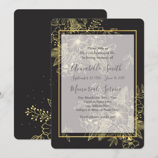 ゴールデンローズ 愛の記憶 招待状 (正面/裏面)