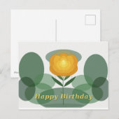 ゴールデンローズ 誕生日 ポストカード (正面/裏面)