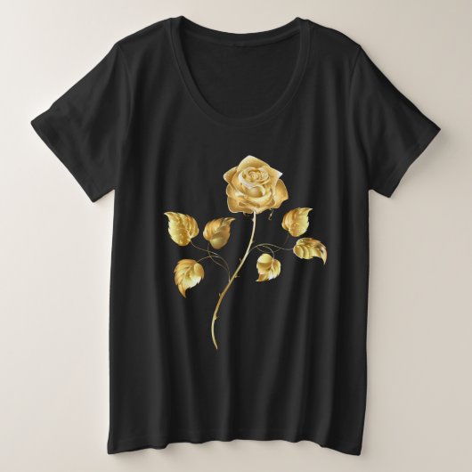 ゴールデンローズ ( gold rose ) プラスサイズTシャツ (デザイン正面)