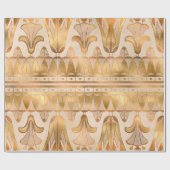 ゴールデンロータスとパピルスのエジプトのモチーフ ラッピングペーパー (フラット)