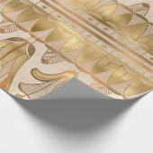 ゴールデンロータスとパピルスのエジプトのモチーフ ラッピングペーパー (角)