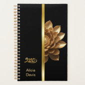 ゴールデンロータスオンブラック | お名前 | 2025 プランナー手帳 (正面)