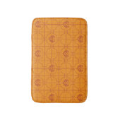 ゴールデンロータスグリッドパターン – ホワイトロータス バスマット (正面縦)