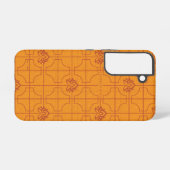 ゴールデンロータスグリッドパターン – ホワイトロータス SAMSUNG GALAXYケース (裏面横)