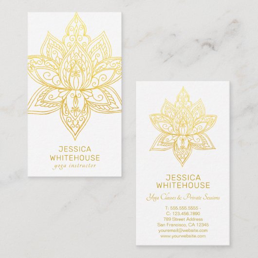 ゴールデンロータスフラエレガントワー名刺 名刺 (正面/裏面)