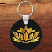 ゴールデンロータスフラワーキーチェーン キーホルダー (正面)
