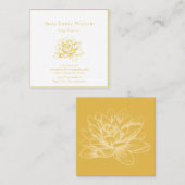 ゴールデンロータスフラワービジネスカード スクエア名刺 (正面/裏面)