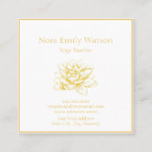 ゴールデンロータスフラワービジネスカード スクエア名刺 (正面)