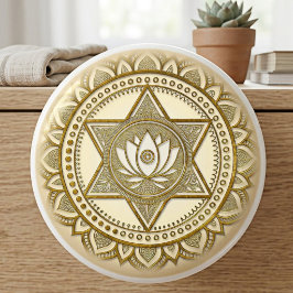 ゴールデンロータスマンダラ聖幾何学 セラミックノブ