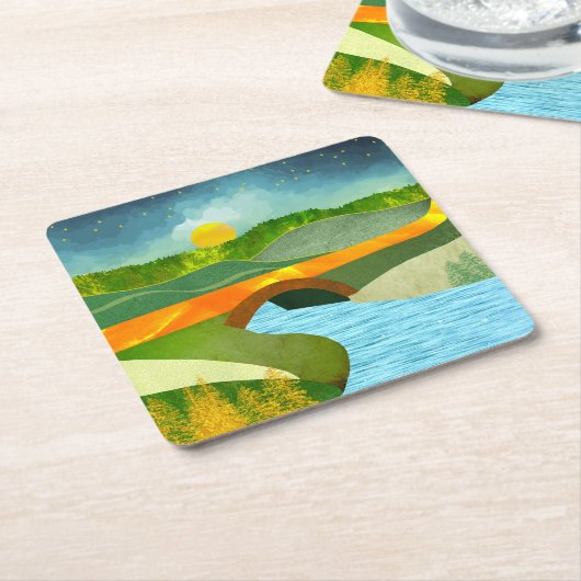 ゴールデンロード スクエアペーパーコースター (アングル)