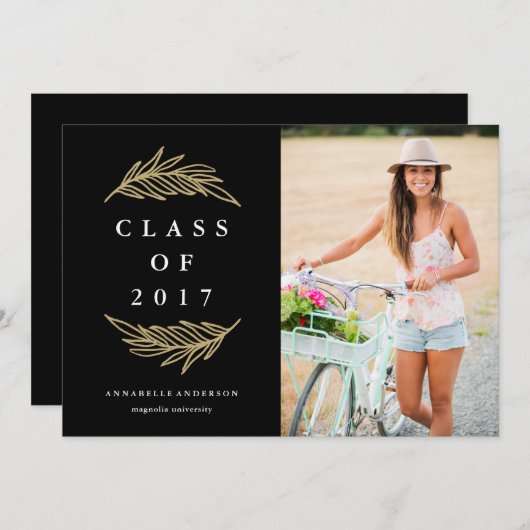 ゴールデンローレルズ卒業パーティーフォト招待状 招待状 (正面/裏面)