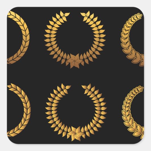 ゴールデンローレルリースステッカー スクエアシール (正面)