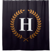 ゴールデンローレルリースズモノグラム シャワーカーテン (正面)