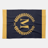 ゴールデンローレルリースモノグラム キッチンタオル (横)