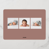 ゴールデンローレル |バラゴールドフォイル誕生発表 箔招待状 (裏面)