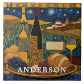 ゴールデンワイングラスの静物詩 タイル (正面)