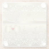 ゴールデンヴァレンティ結婚ンズデイイラストレーションハートl ガラスコースター (裏面)