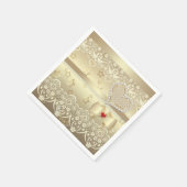 ゴールデンヴァレンティ結婚ンズデイイラストレーションハートl スタンダードカクテルナプキン (角)