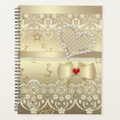 ゴールデンヴァレンティ結婚ンズデイイラストレーションハートl プランナー手帳 (正面)