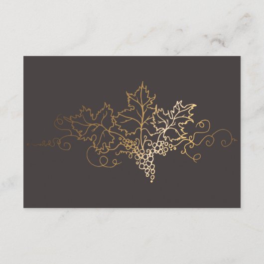 ゴールデンヴィネヤードグレー結婚ブラウンのエンクロージャカード エンクロージャーカード (裏面)