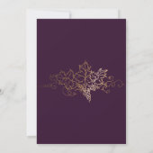 ゴールデンヴィネヤードバーグンディフェイク金ゴールド結婚ズ 招待状 (裏面)