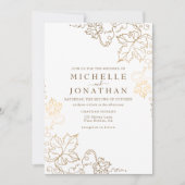 ゴールデンヴィネヤードホワフェイクイト結婚金ゴールド 招待状 (正面)