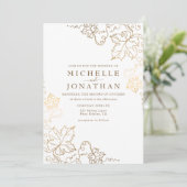 ゴールデンヴィネヤードホワフェイクイト結婚金ゴールド 招待状 (スタンド正面)