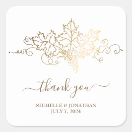 ゴールデンヴィネヤード結婚式の引き出物 スクエアシール